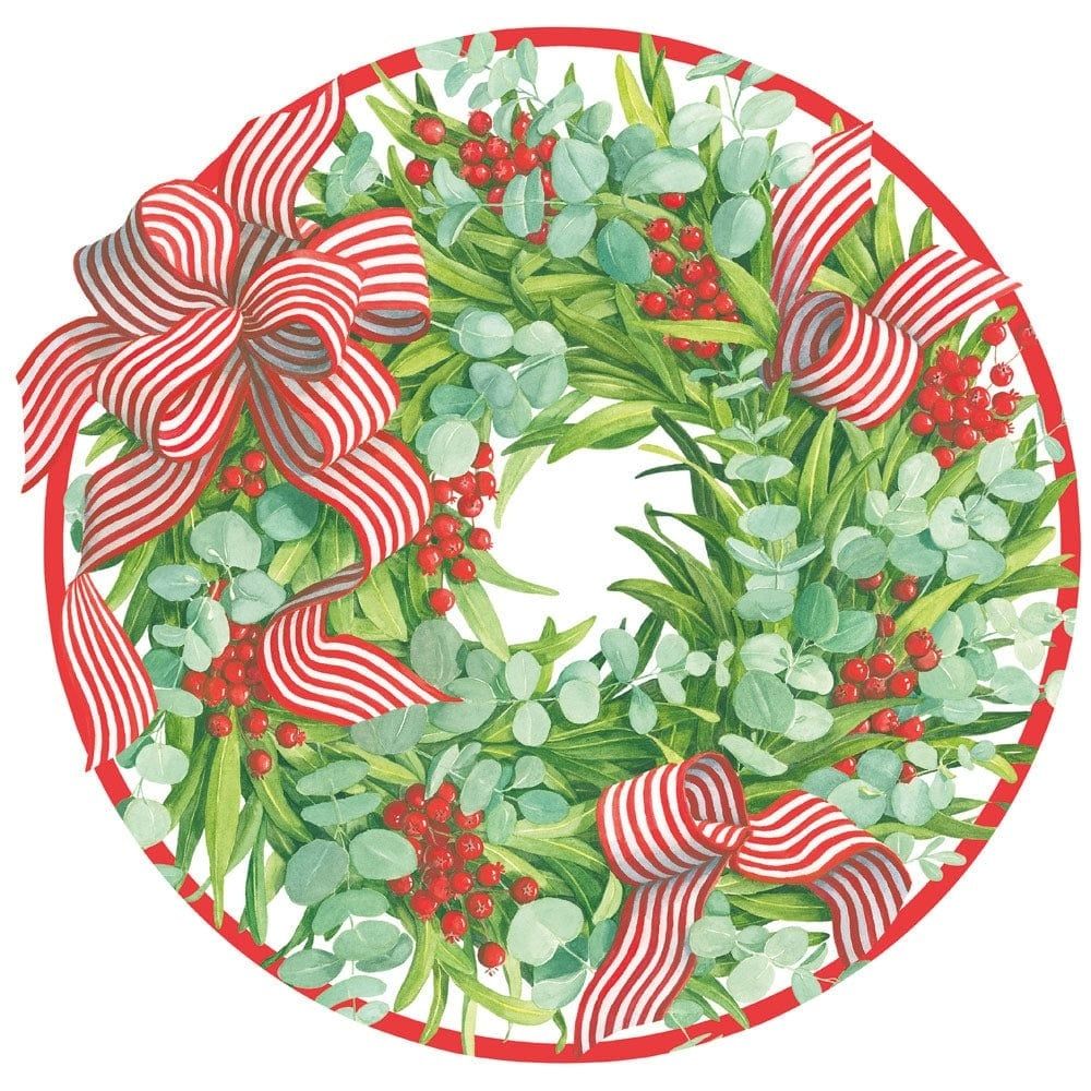 RIBBON STRIPE WREATH - PLACEMAT DIE CUT-SINGLE
