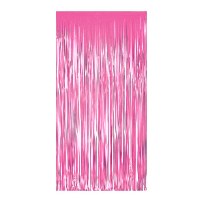 Neon Pink Plastic Fringe Door Curtain