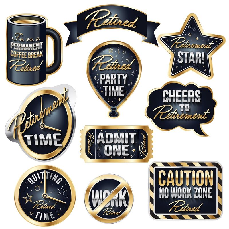 10CT PHOTO FUN SIGNS HAPPY RETIREMENT
