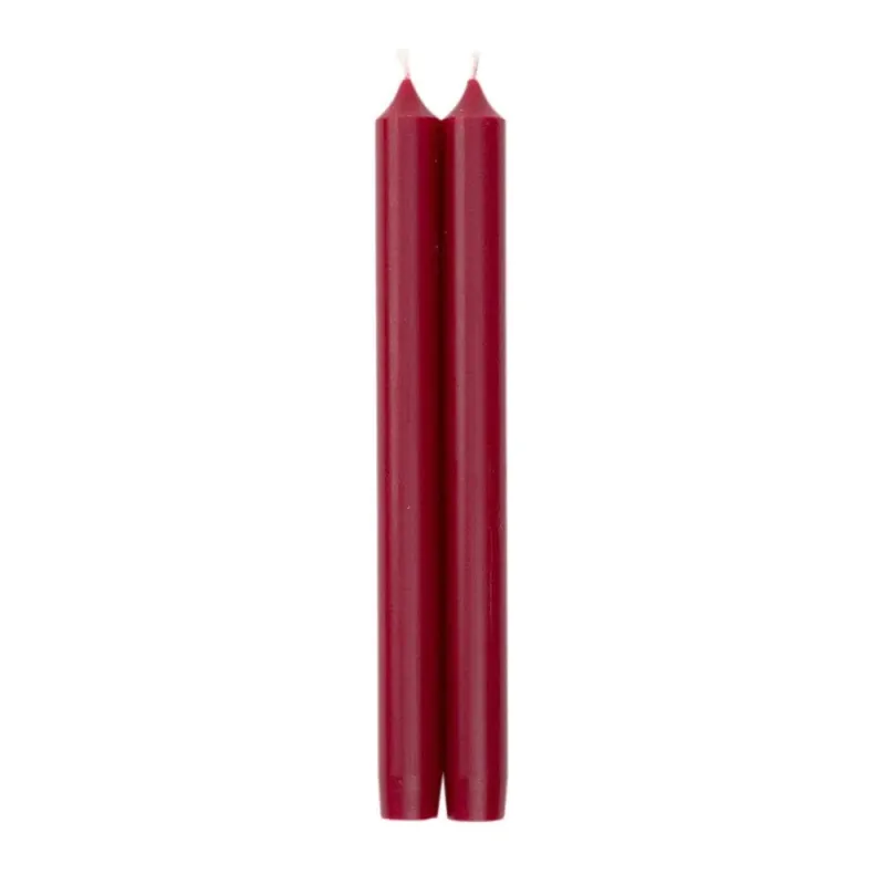 Cranberry 10" Crown Candles, 1 pair
