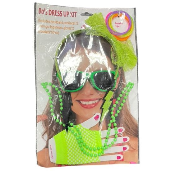 1980'S GREEN NEON DRESS UP KIT