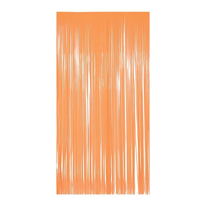 Neon Orange Plastic Fringe Door Curtain