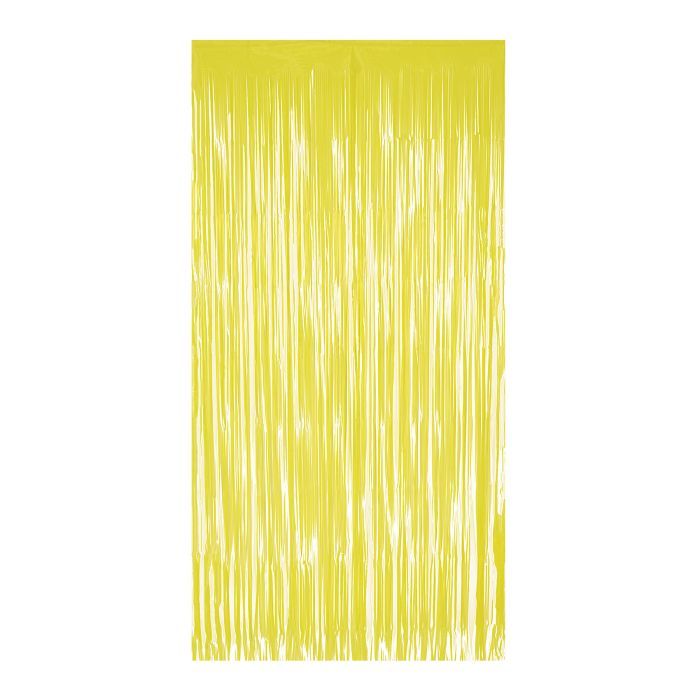 Neon Yellow Plastic Fringe Door Curtain