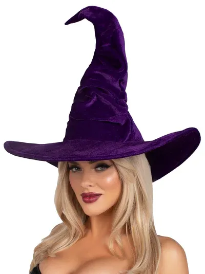 VELVET WITCH HAT PURPLE