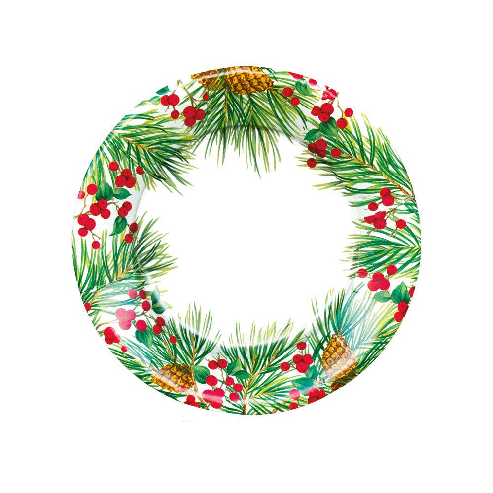 EVERGREEN AND BERRIES WHITE - SALAD/DESSERT PLATES