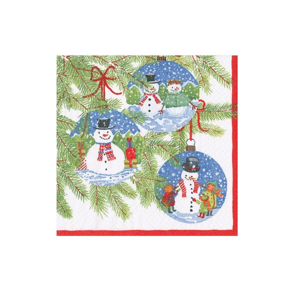 SNOWMAN ORNAMENTS - NAPKIN COCKTAIL