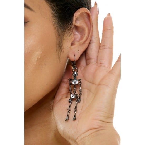 BLACK SKELETON EARRINGS
