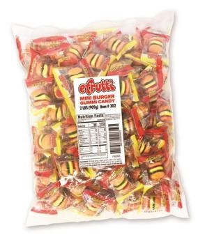 2lbs Efrutti Gummy Candy, Mini Burgers