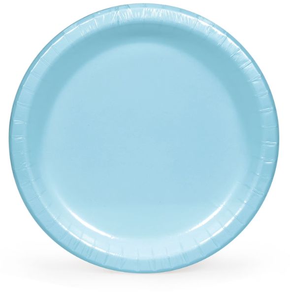 Powder Blue Paper 7in Plates - 50 Count