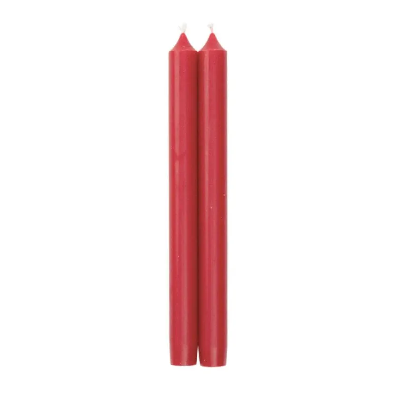 Red 10" Crown Candles, 1 pair