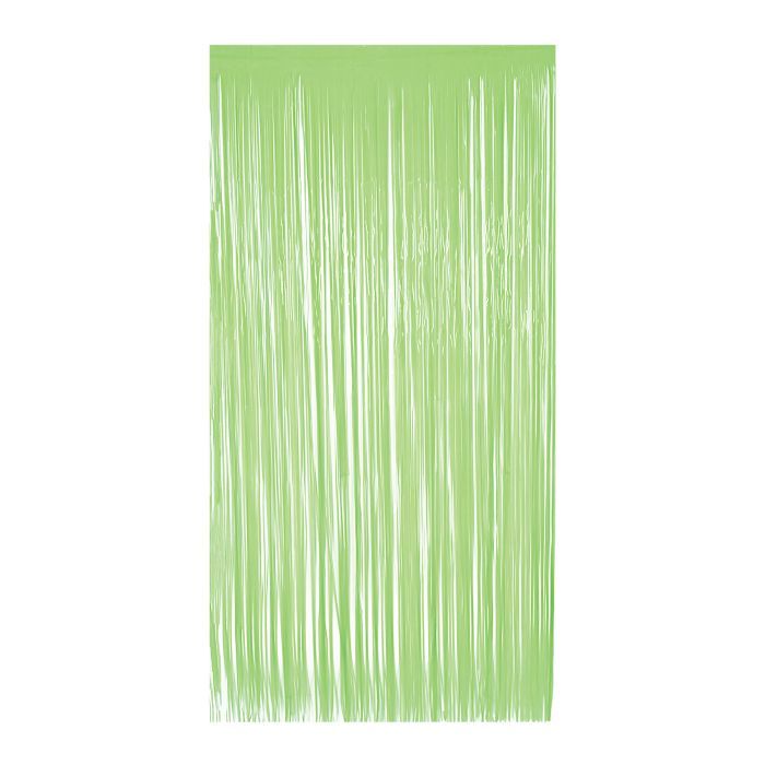 Neon Lime Green Plastic Fringe Curtain