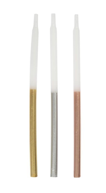 Metallic Dipped 5in Candles - 12 Count