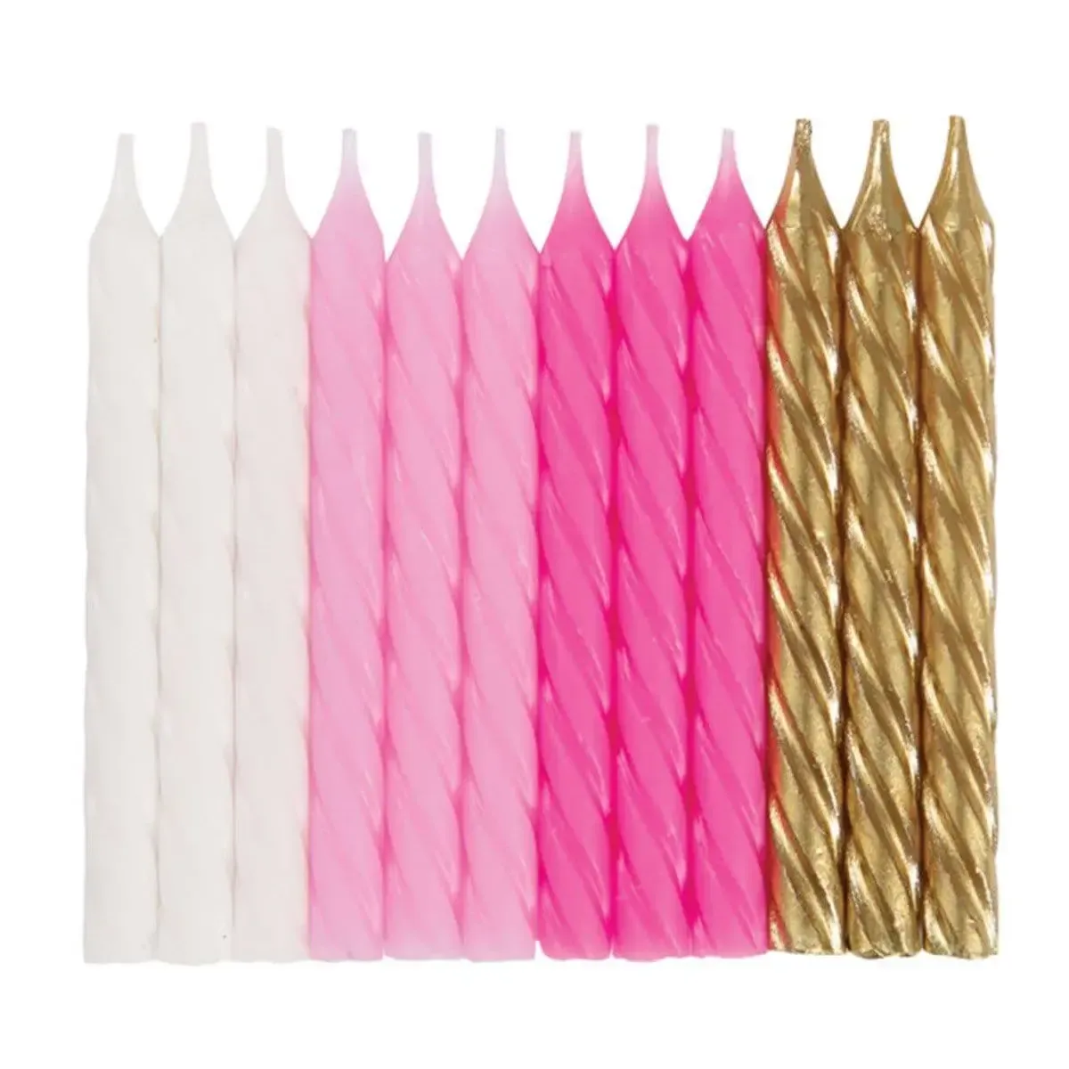 24CT CANDLES PINK WHITE  GOLD