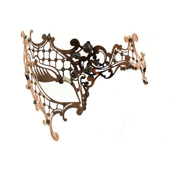 LACE MASK WITH GEMS ROSE GOLD