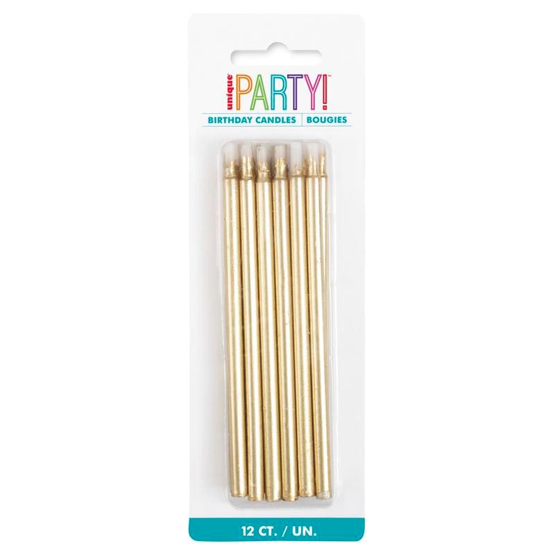 Gold 5in Candles - 12 Count