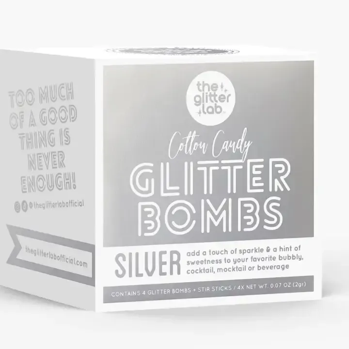 SILVER COTTON CANDY GLITTER BOMBS
