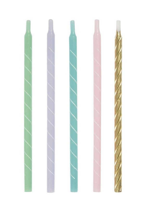 Pastels 5in Spiral Candles - 12 Count
