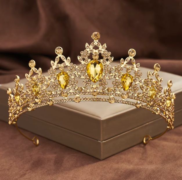 GOLD TIARA WITH ALL GOLD STONES