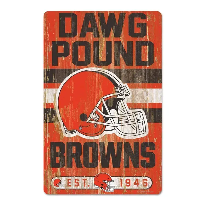 11X17 WOOD SIGN CLEVELAND BROWN