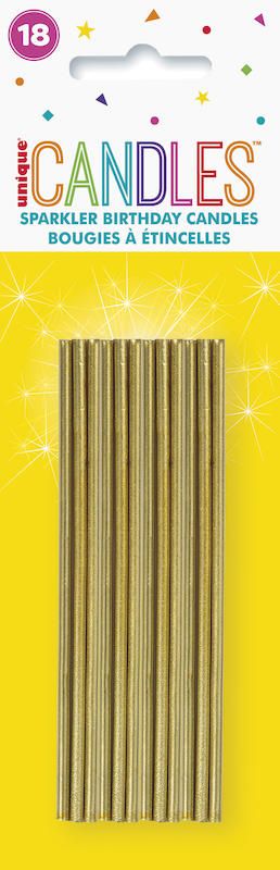 Gold Sparkler Candles - 18 Count
