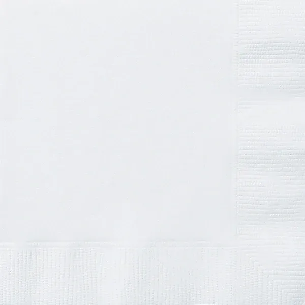 Bright White Beverage Napkins - 40ct