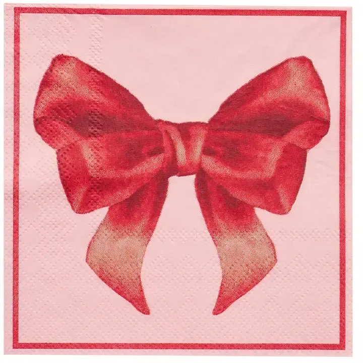 20CT BEV NAPKINS BOWS