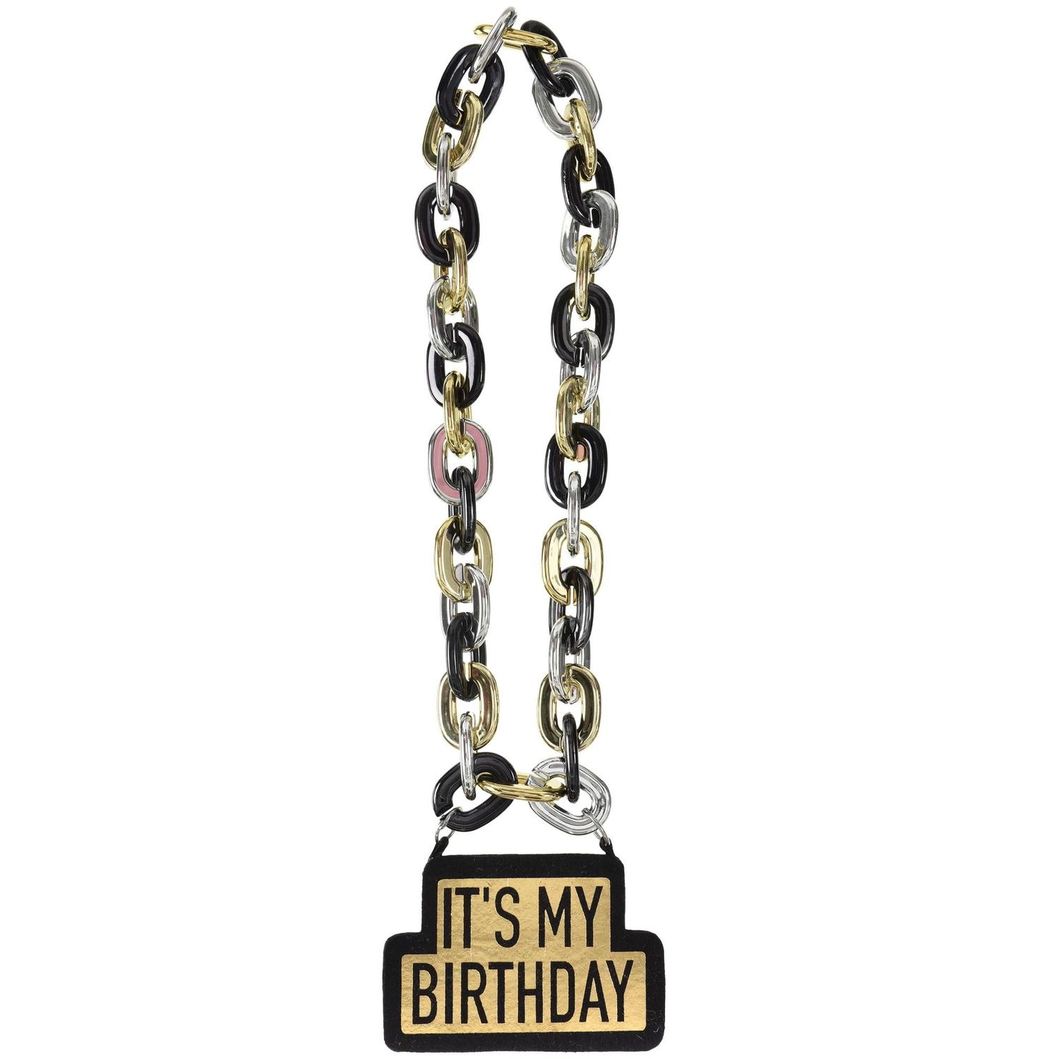 ​It's My Birthday Necklace - Black Silver Gold