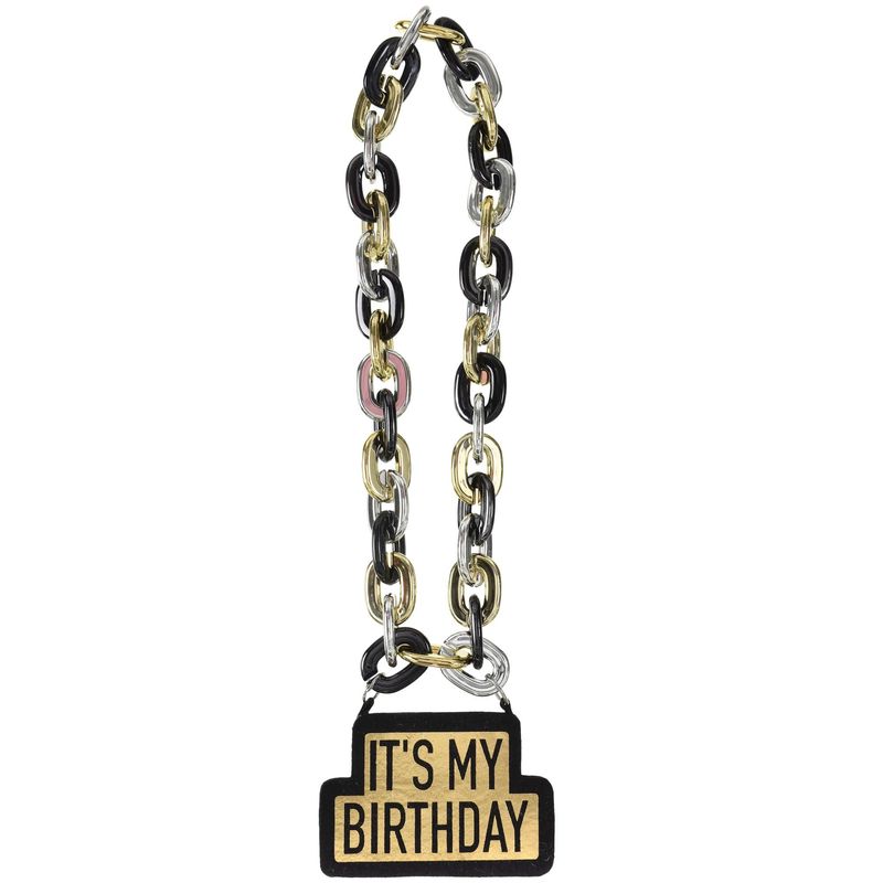 ​It's My Birthday Necklace - Black Silver Gold