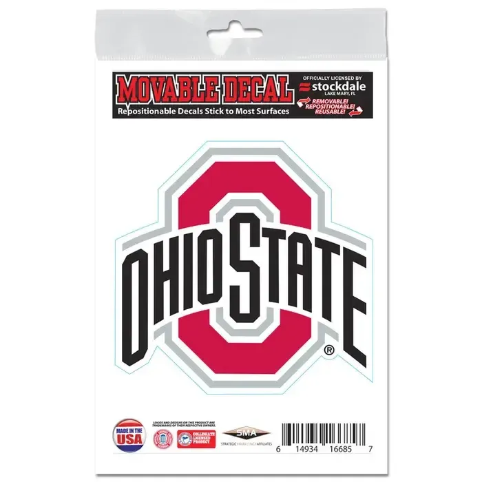 3inX5in MOVABLE DECAL OHIO STATE