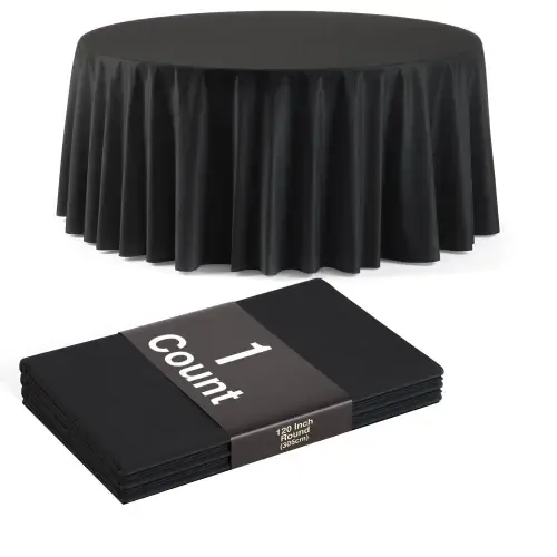 120in ROUND TABLE COVER BLACK