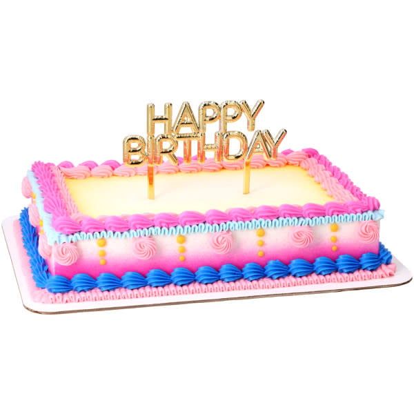 HAPPY BIRTHDAY GOLD CAKE PICK