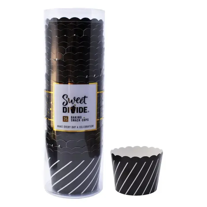 25CT  3oz BAKING SNACK CUPS BLACK