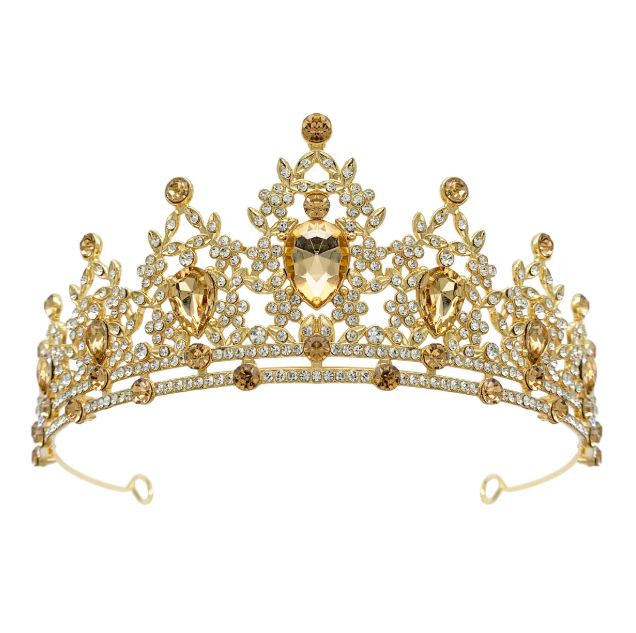 GOLD TIARA WITH GOLD STONES