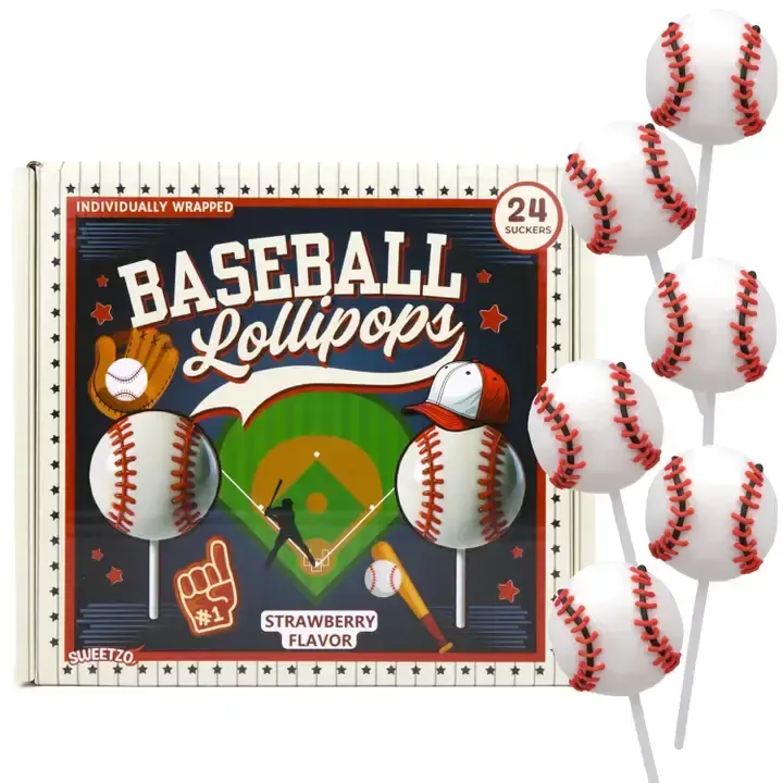 24CT BASEBALL LOLLIPOP SUCKERS