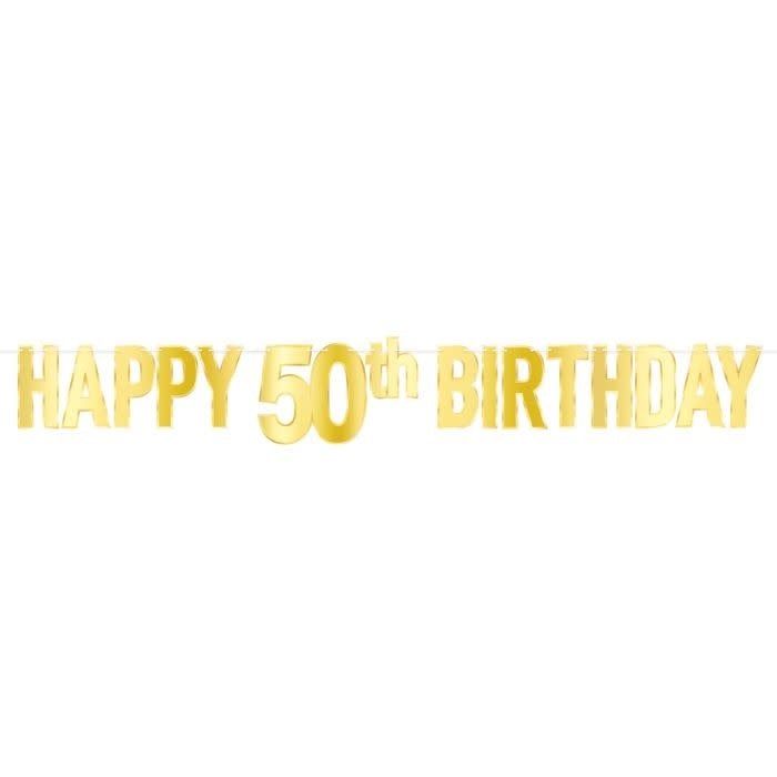 Foil Happy "50th" Birthday Streamer