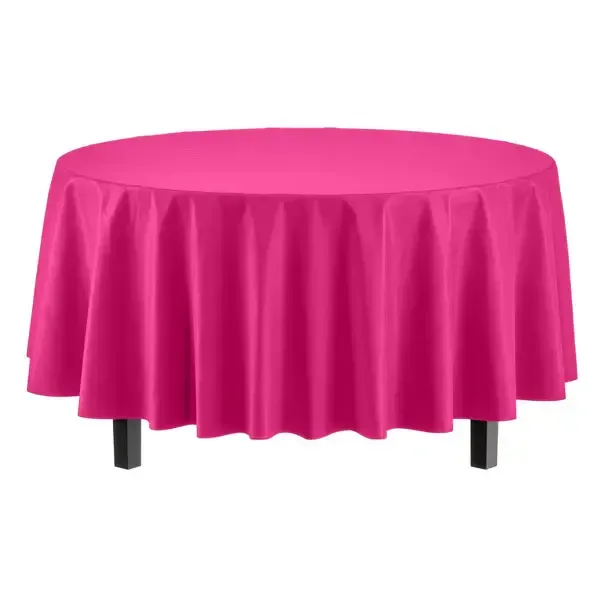 84in ROUND TABLE COVER CERISE