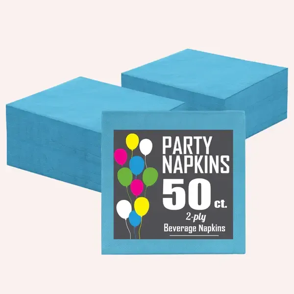 Turquoise beverage Napkins - 50ct