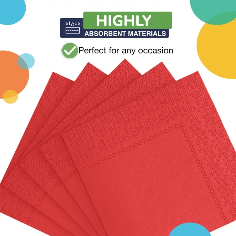 50CT DINNER NAPKIN RED