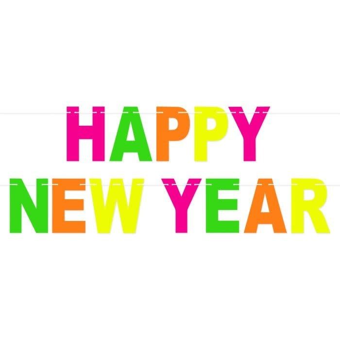 8FT HAPPY NEW YEAR NEON STREAMER