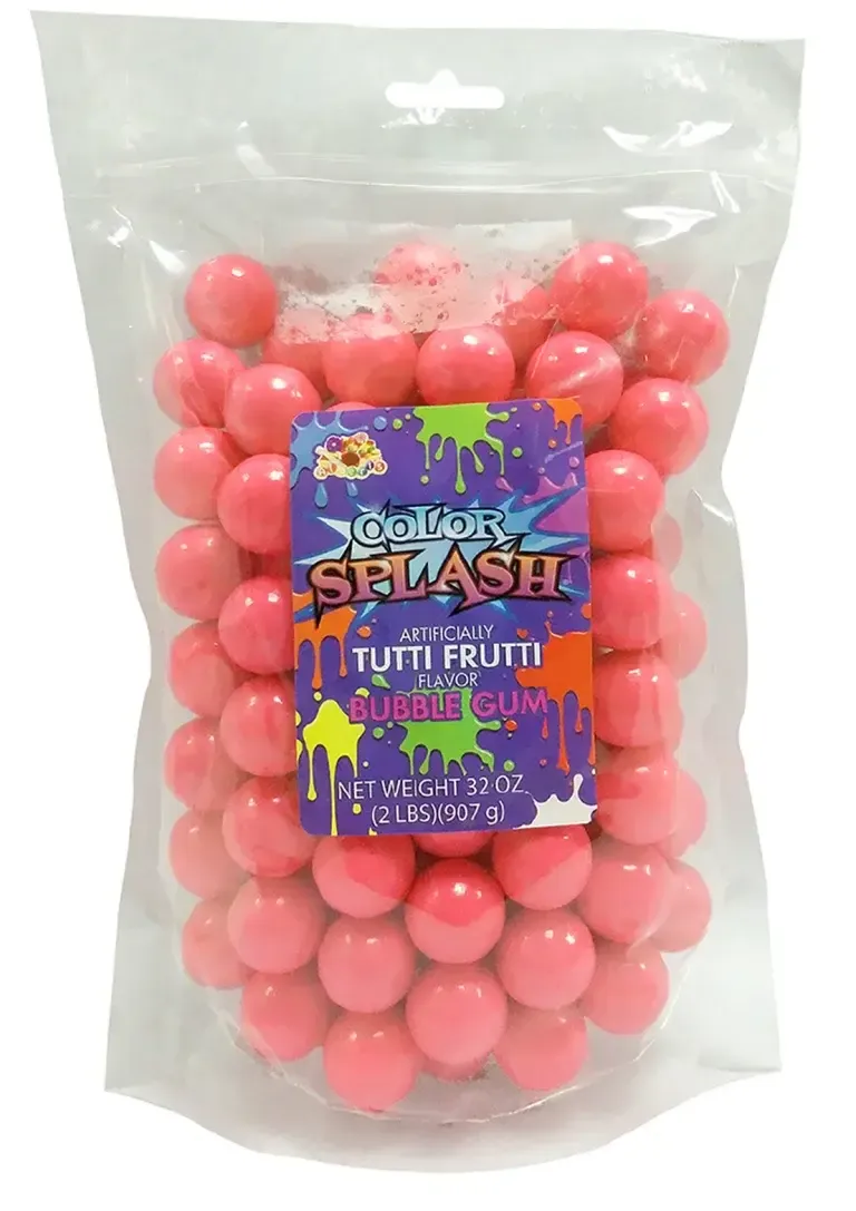 Bright Pink Color Splash Bubble Gum Tutti Frutti - 32oz