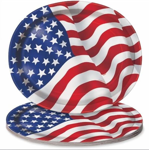 8CT 12inX10in OVAL USA FLAG