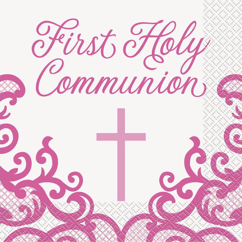 16CT LUN FANCY PINK CROSS COMMUNION