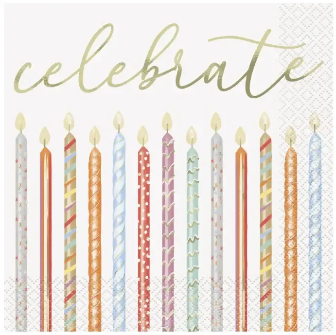 16CT LUN GOLD CELEBRATION CANDLES