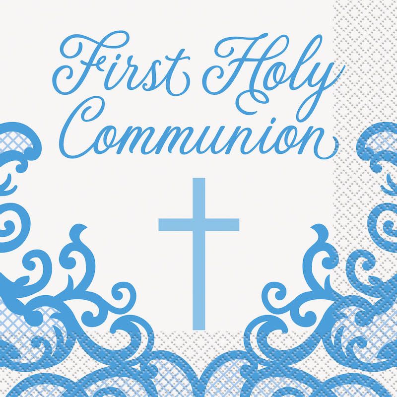 16CT LUN FANCY BLUE CROSS COMMUNION