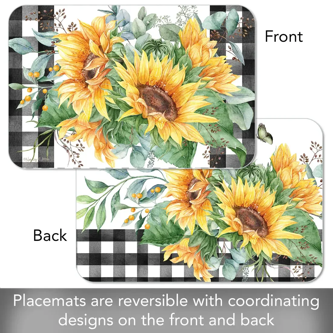 REVERSIBLE PLACEMAT SUNFLOWER FIELD