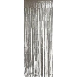 FRINGE DOOR CURTAIN SILVER MATTE