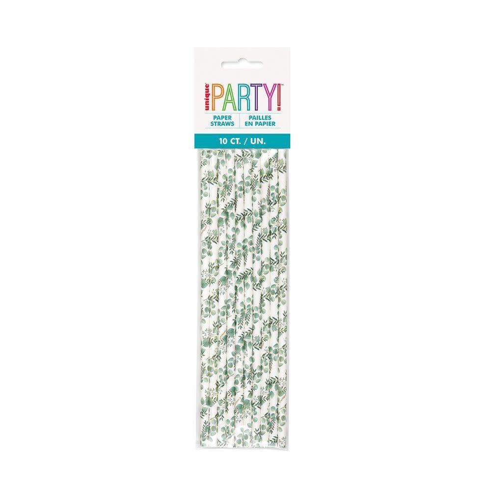 10CT PAPER STRAWS BOTANICALS