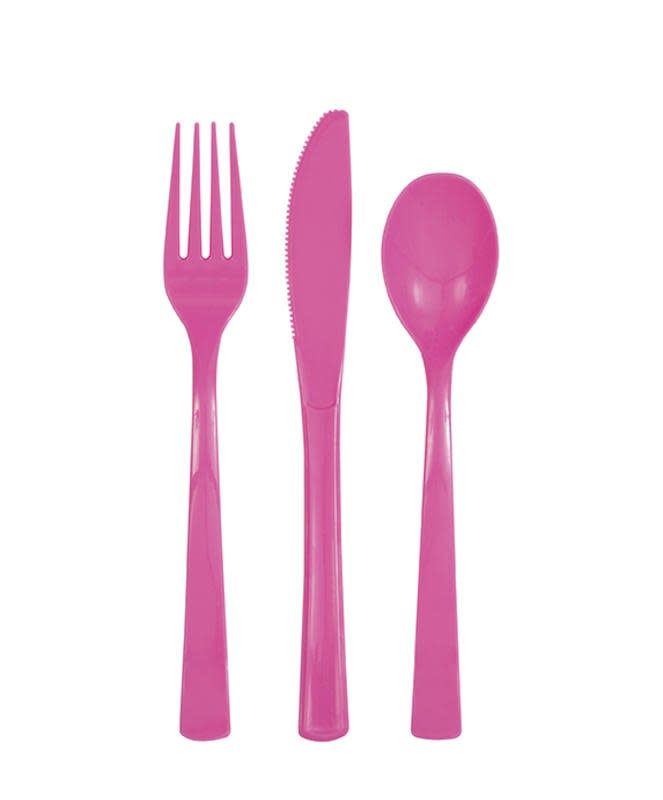 18CT CUTLERY SET HOT PINK