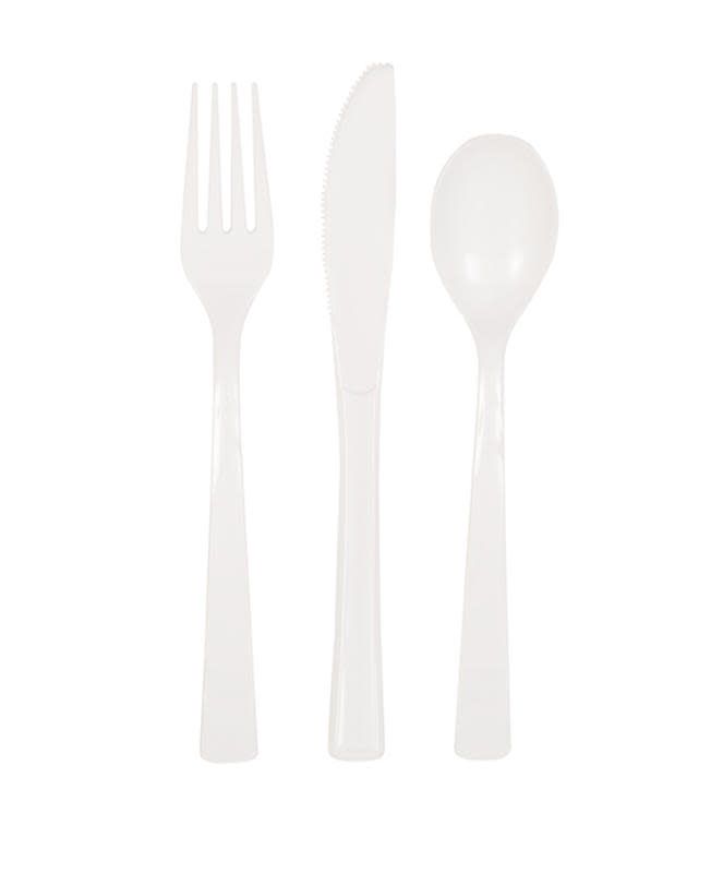 Bright White Cutlery Set - 18ct