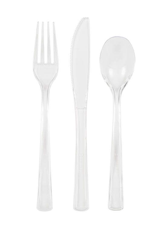 18CT CUTLERY SET BRIGHT CLEAR